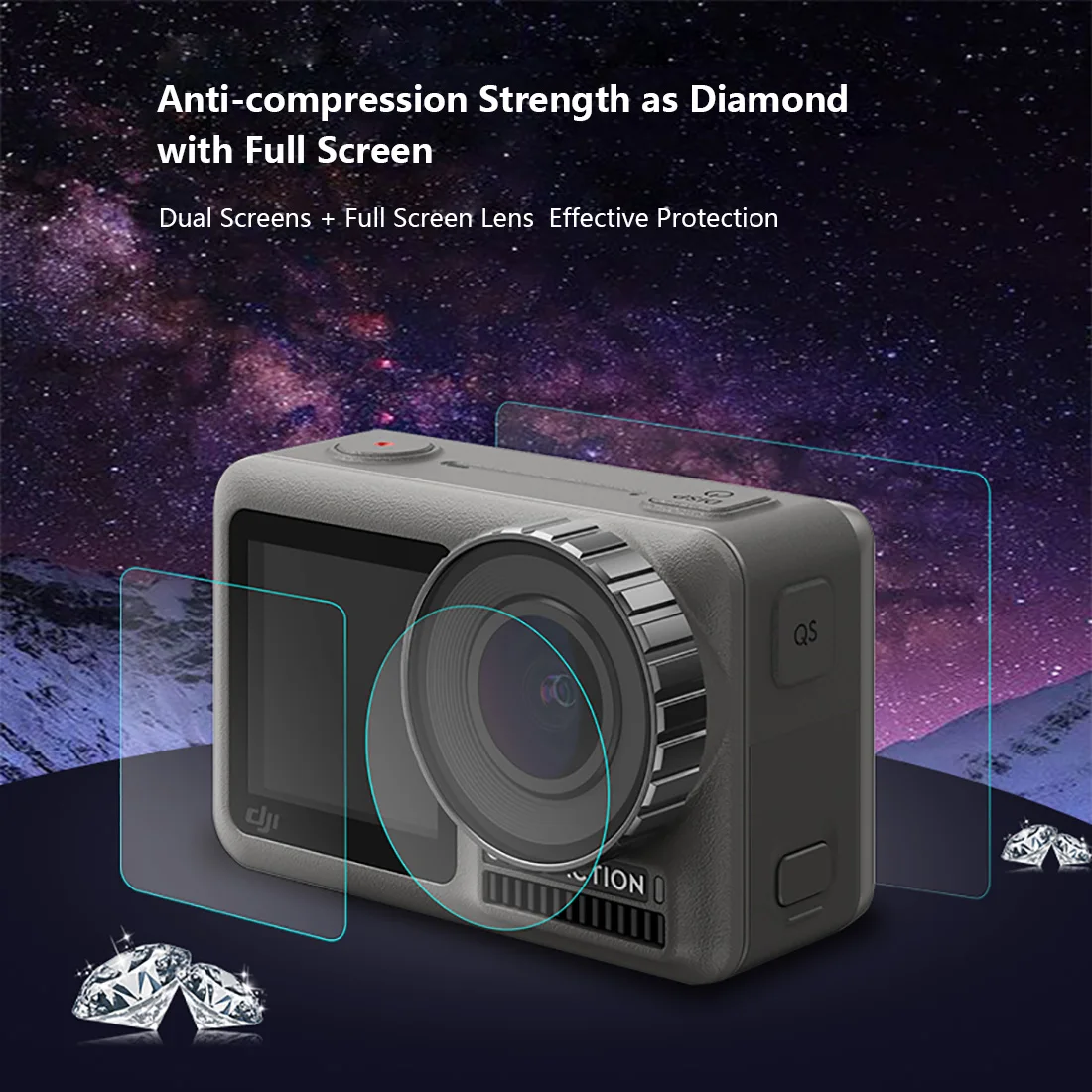 PULUZ объектив+ передняя и задняя ЖК-дисплей пленка из закаленного стекла для DJI Osmo Защитная пленка для экрана экшн-Спортивная камера доступ