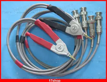 

1 Set Red Black Kelvin Clip for LCR Meter with 4 BNC Male Connector Test Wires