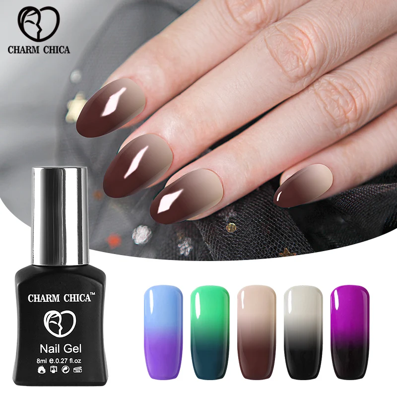 CHARM CHICA термо гель лак для ногтей 8 мл Soak Off длительный УФ Lucky температура Лаки
