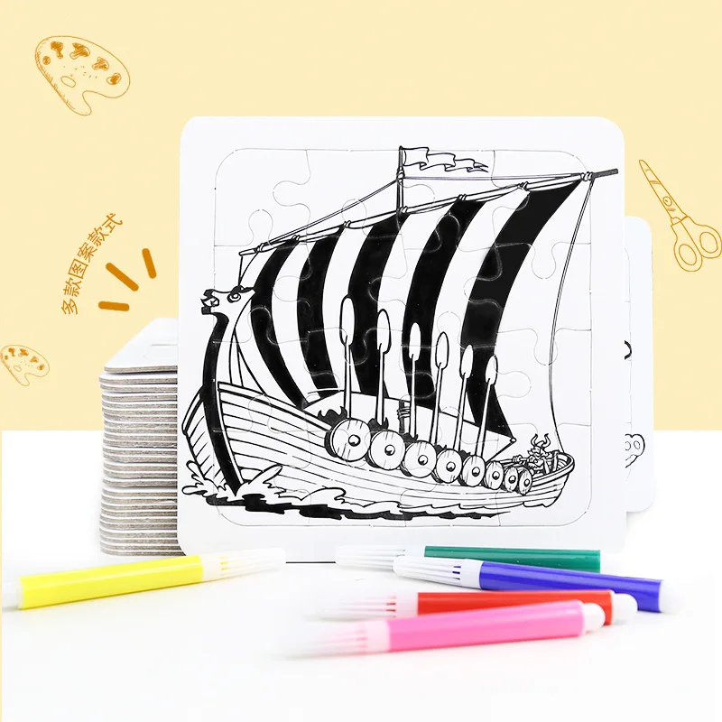 

Tracing Paper Cartoon Jigsaw Puzzle Children's Paper Color Puzzle Infants Early Education Intelligence Toys Puzzles Family Games
