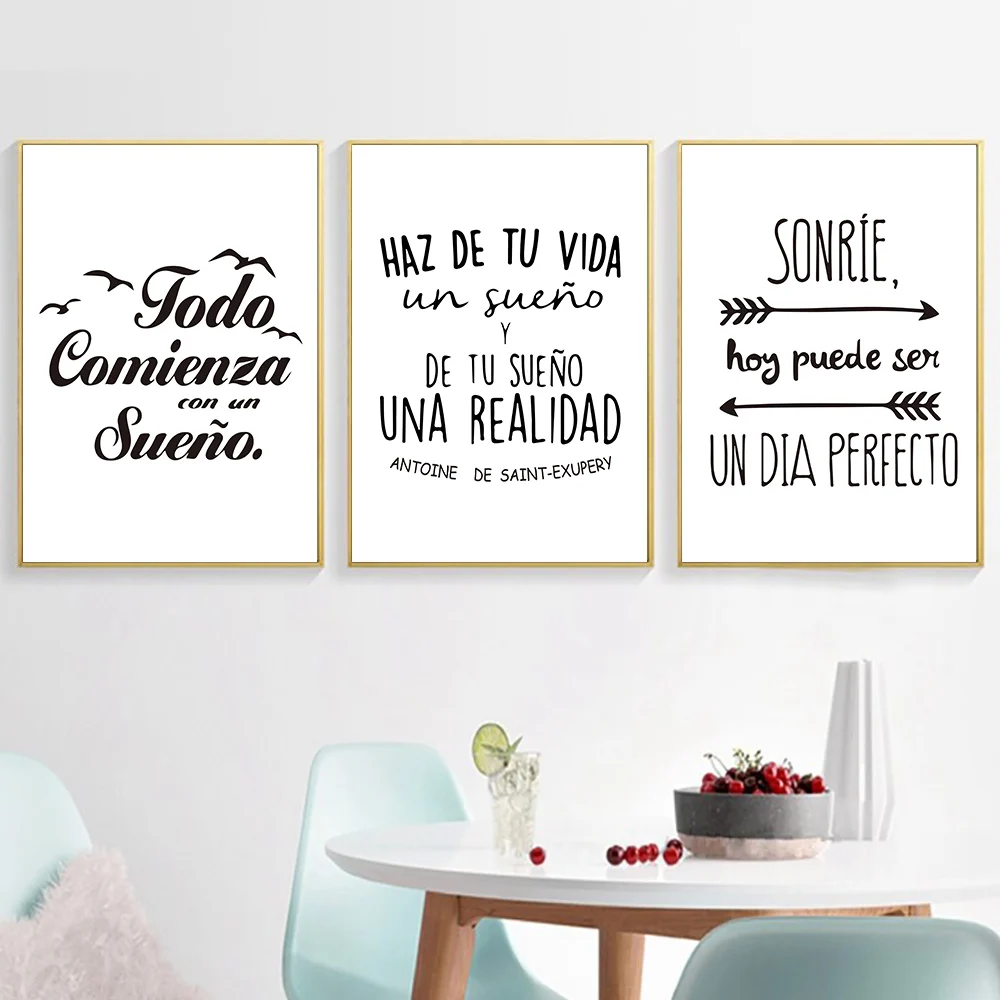 

Positive Quotes Posters And Prints Nordic Minimalist Poster Spain Canvas Painting for Living Room Poster Quote Art Unframed
