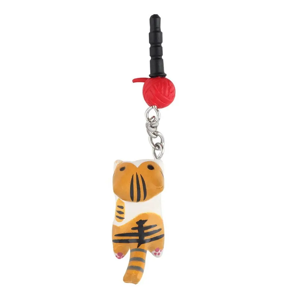 

8 Pcs Newest Yellow Cat Playing Ball 3.5mm Anti Dust Earphone Jack Plug Stopper For Phone Mobile Phone Dust Plug