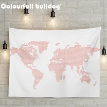 Dropshipping papel tapiz de mapa del mundo Vintage rosa púrpura verde colgante de pared Toalla de playa brújula distribución del país decoración esteras de Yoga