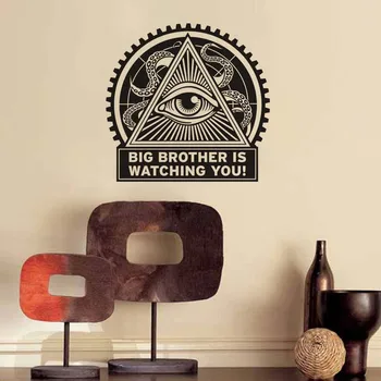 

DCTOP Big Brother Is Watching You Retro Wall Sticker Self Adhesive Wallpaper Vinyl Stickers For Living Room DIY Home Decoration