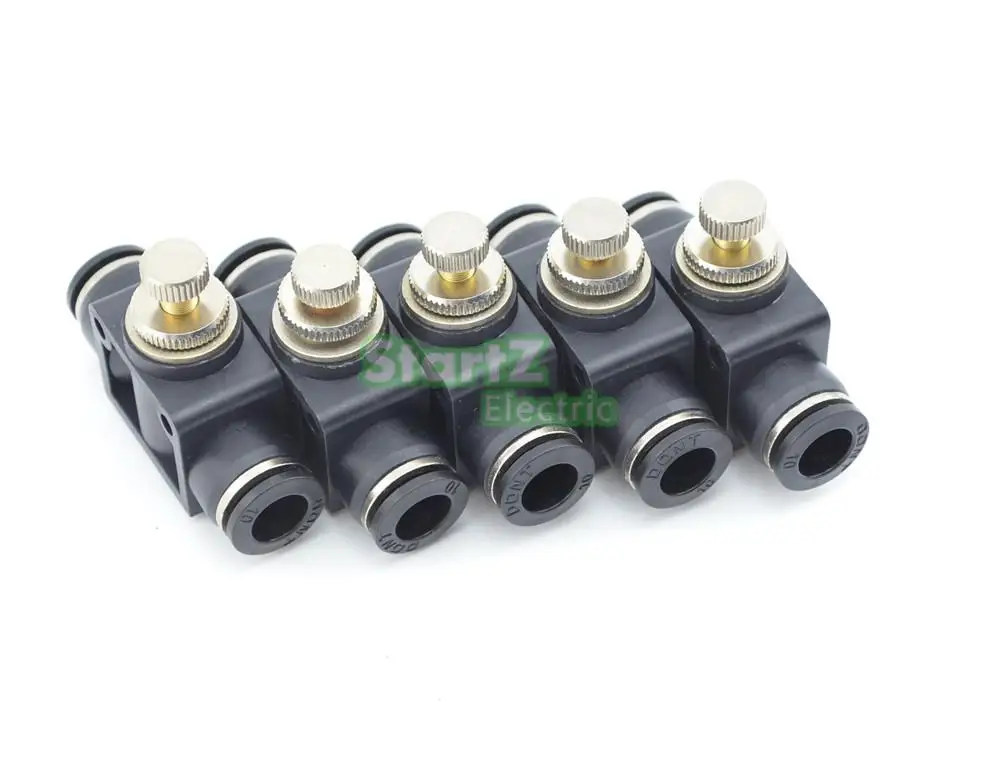 

5PCS Black High 10mm Quality Flow control valve Pneumatic Fittings Pneumatic type speed control connector DSA-10