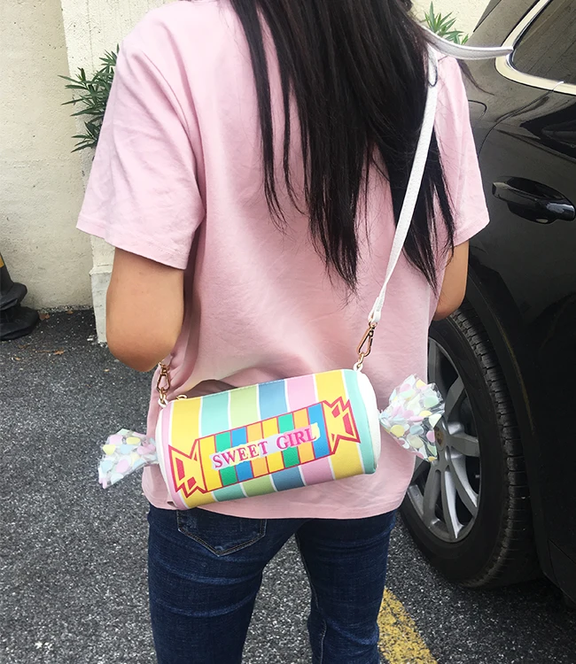 Милая Яркая дизайнерская вышитая цветная полосатая женская сумка-клатч из искусственной кожи, сумка на плечо, повседневная сумка через плечо, мини-сумка-мессенджер