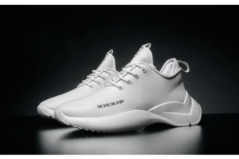New Spring Autumn Man Walking Shoes Leather Breathable Korean Waterproof Student Damping Wear-resistant Running Shoes for Male (8)