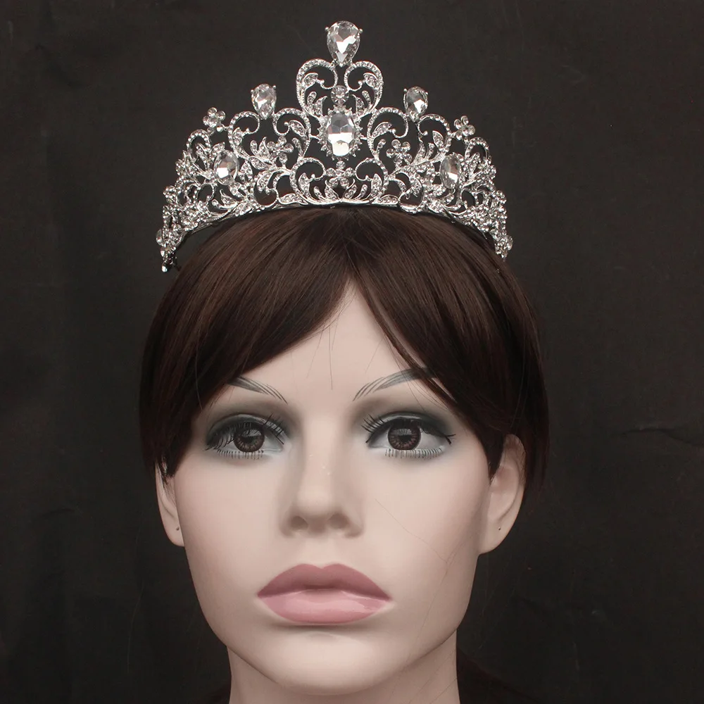 KMVEXO Red Green Crystal Wedding Crown Queen Tiara Bride Crown Headband Bridal Accessories Diadem Mariage Hair Jewelry Ornaments