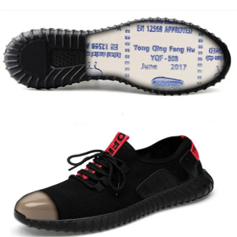 الرجال الصلب اصبع القدم حذاء امن للعمل رجل مكافحة تحطيم مكافحة ثقب الأحذية حذاء من الجلد غير قابل للتدمير أنيق تنفس رياضية