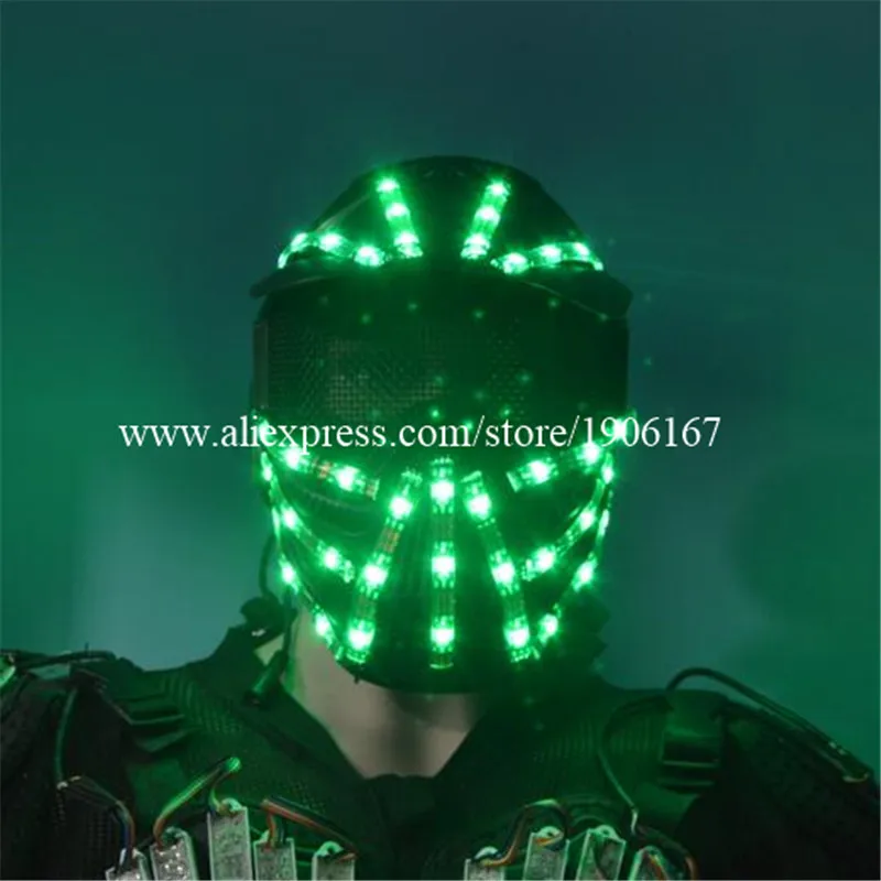 

RGB Colorful LED Luminous Robot Helmet Flashing Halloween Christmas Party Stage Performance Hat Headwear For Dancing Bar DJ
