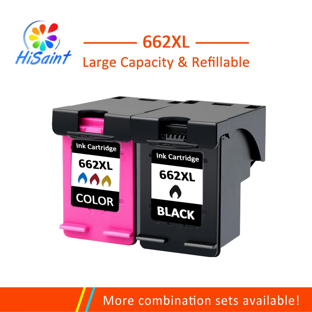 Hisaint for HP 662 662XL cartouche d'encre pour for HP Deskjet 1015 / 1515 / 2515 / 2545 / 2645