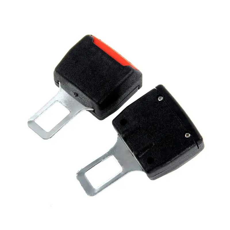 2PCS Universal Car Safety Adjustable Seat Belt Clip Extender Extension Black