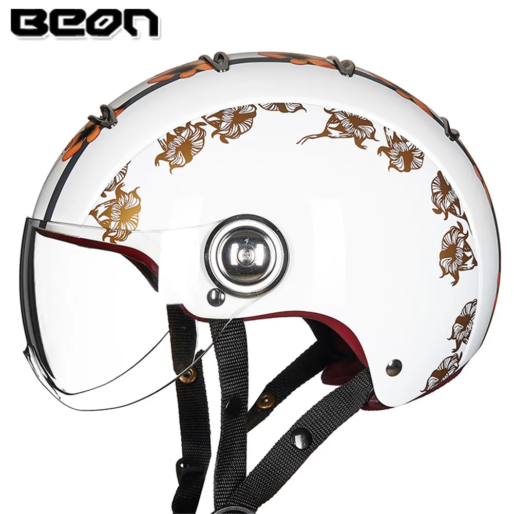 BEON мотоциклетный шлем скутер с открытым лицом Capacete Casco мото шлемы для мужчин и