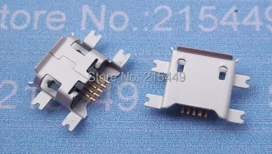 100 шт./лот Micro 5Pin USB гнездо тонущие пластины разъем порт для зарядки B Тип 1 17|connector