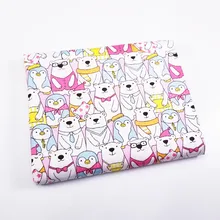 Медведь и Пингвин мультфильм серии хлопчатобумажная ткань, одежда для текстильного материала простыня мягкая ткань Лоскутная Tecido