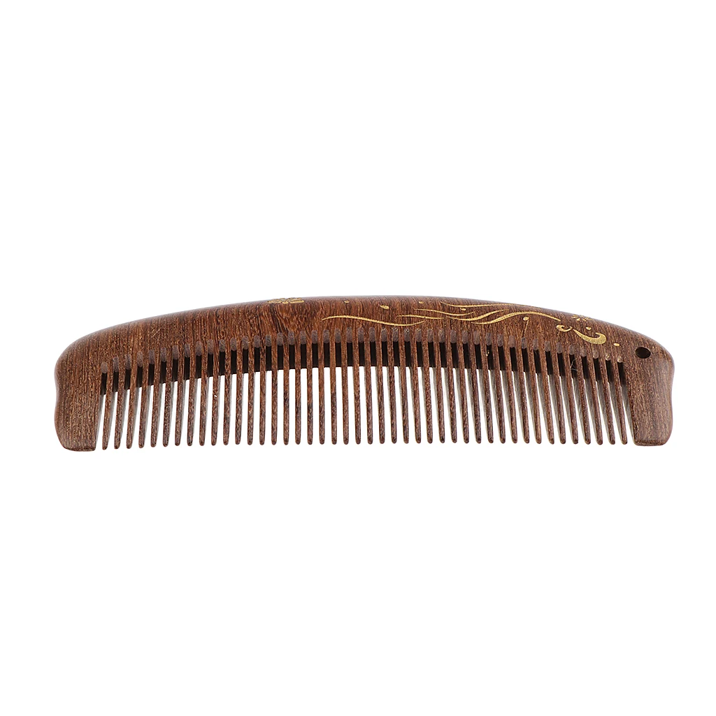 MagiDeal Handmade Polish Natural Sandalwood Comb Scalp Massage Detangling Hair Brush Beard Mustache Grooming Brush Comb