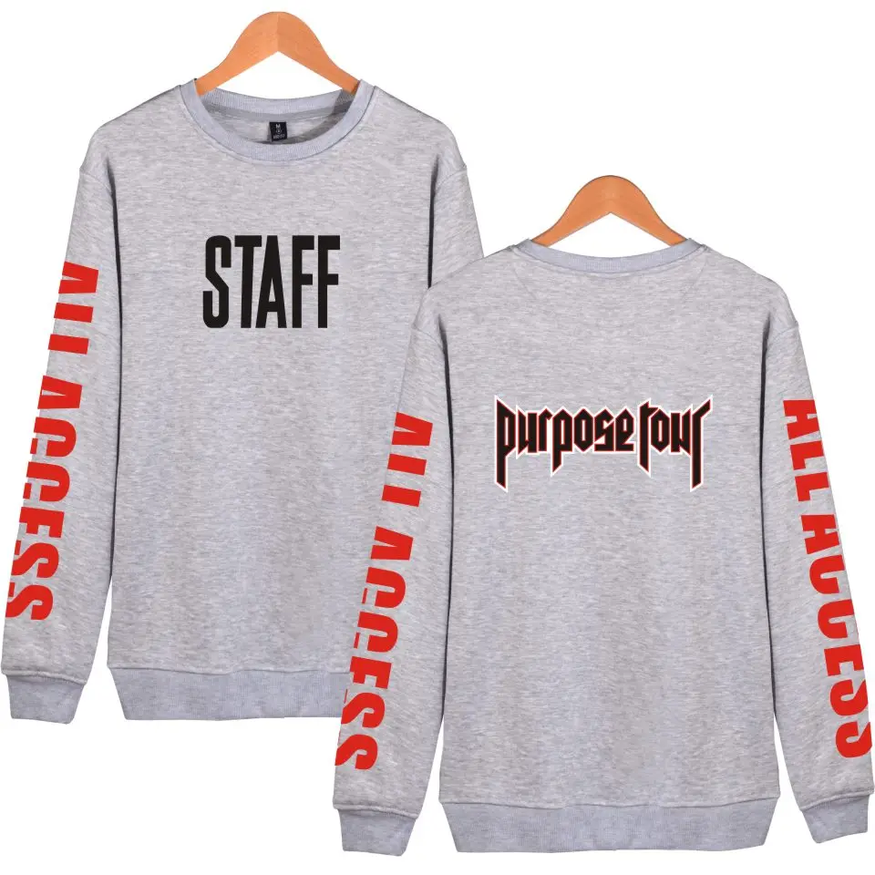 Justin Bieber STAFF 2017 New Style Capless hoodies Men/Women Kpop sweatshirt out wear for winter autummn XXXXL Plus Size