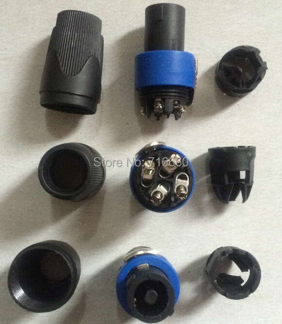 20 шт./лот высокое качество speakon 4pin кабельных разъемов 4 полюсный штекер аудио