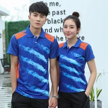 Новая спортивная одежда, футболка для бадминтона для мужчин/женщин, спортивная одежда для бадминтона, рубашка для настольного тенниса, теннисная футболка AY009