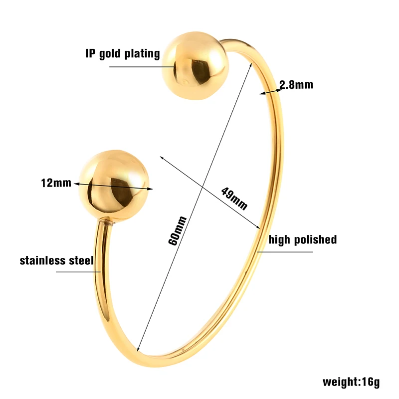Stainless Steel Bracelet Luxury Bracelets & Bangles Gold Color Simple Style Cuff Adjustable Wristband For Female Jewelry Gift