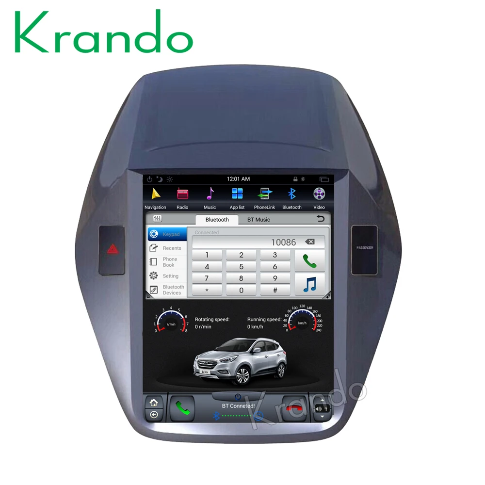 

Krando Android 8.1 10.4" Vertical screen car dvd multimedia system for Hyundai IX35 Tucson 2009-2014 radio gps system