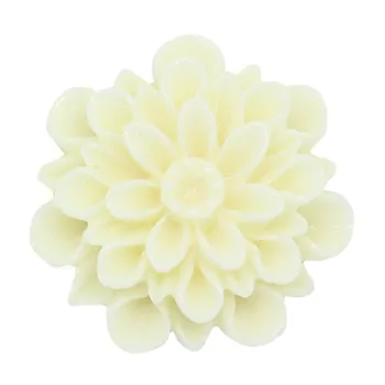 

DoreenBeads Resin Embellishments Findings Flower Ivory 23mm( 7/8") x 22mm( 7/8"), 5 PCs new