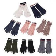 Распродажа женские шерстяные вязаные перчатки жаккард сенсорный экран теплые модные для осени и зимы свободный размер