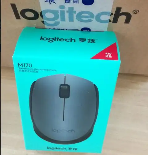 Оригинальная игровая мышь logitech M170, 2,4 ГГц, беспроводная, 1000 dpi, разрешение мощности, нано-приемник для ПК, ноутбуков MAC - Цвет: RED