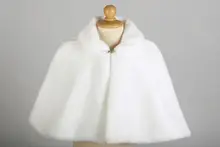 Blanc/Ivoire/Rouge/Noir fleur Fille de fourrure Cape Manteaux En Fausse Fourrure Veste pour la fleur fille robe D’hiver enfant Haussement Survêtement Manteaux