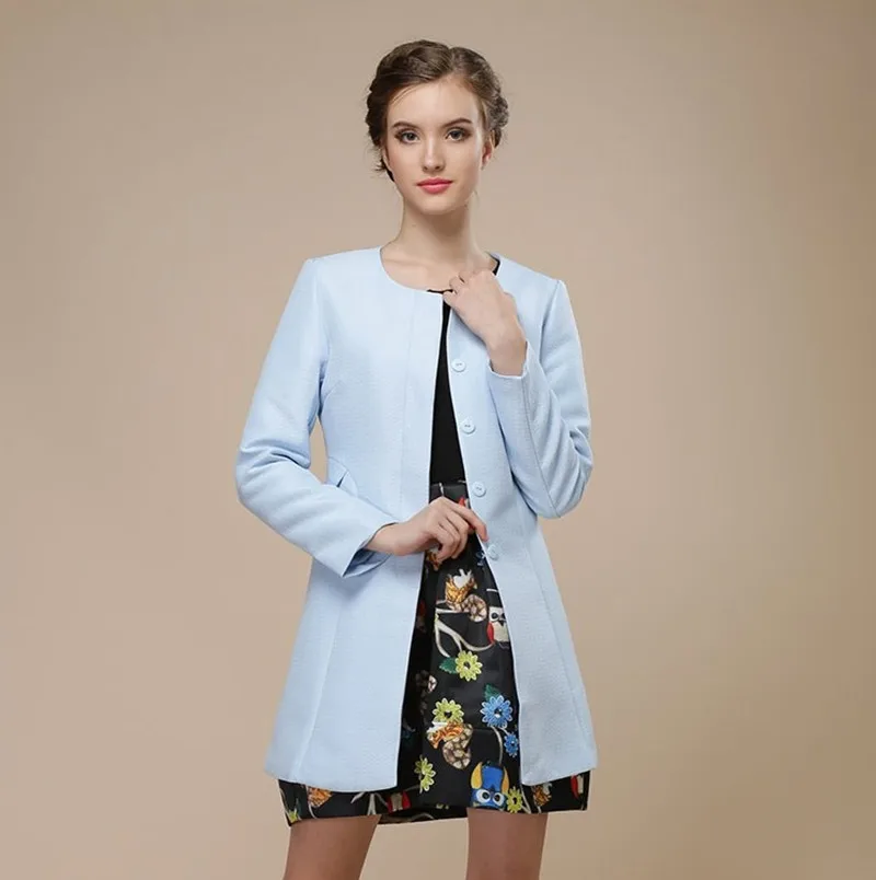 Nouvelle Automne Chaude Mode Printemps Tranchée Femmes Femelle Cardigan 2018 Pour Coupe Sky vent Populaire Vente Manteau Wc048 Blue SMVzUqpG