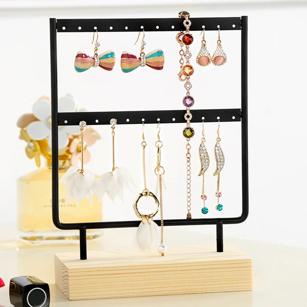  24/44 Holes Earrings Organizer Holder Necklaces Jewelry Display Stand 