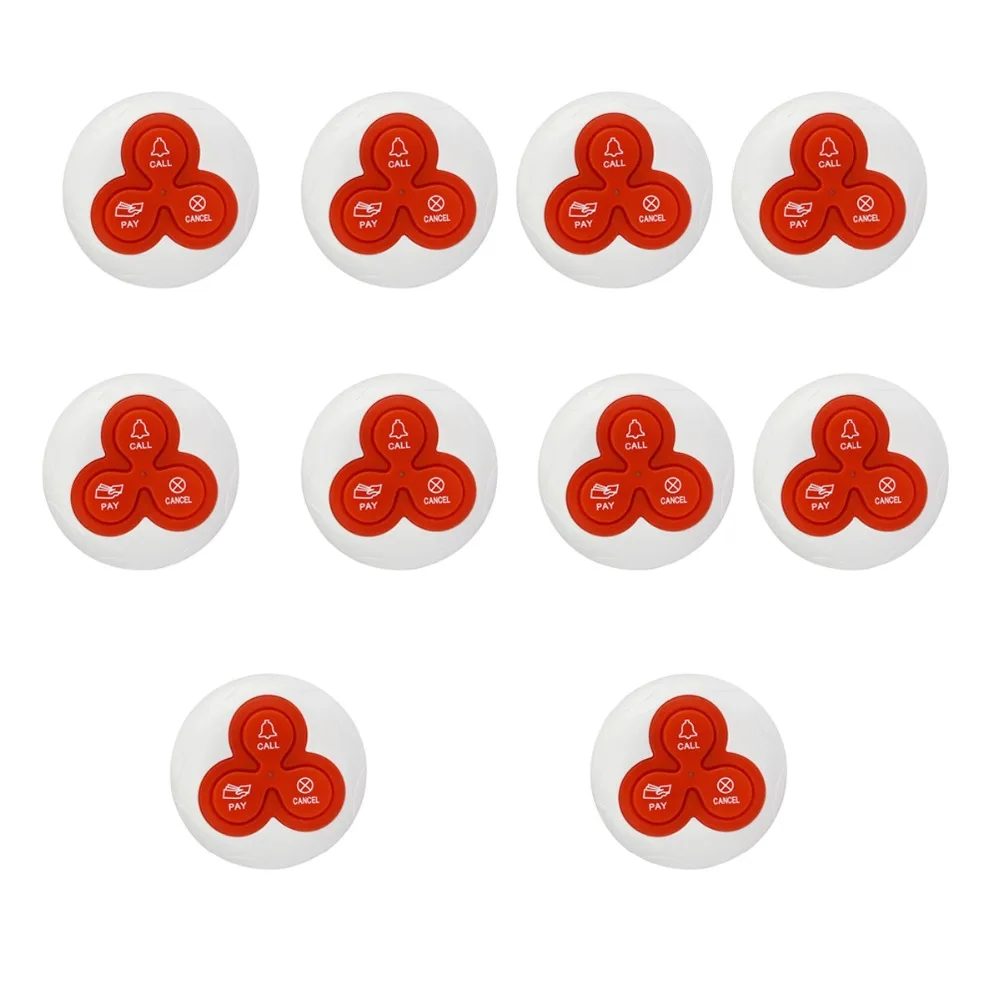 10pcs 433MHz Restaurant Pager Waiter Call Button Transmitter Wireless Calling System for Restaurant Equipment F4413B 10pcs 433MHz Restaurant Pager Waiter Call Button Transmitter Wireless Calling System for Restaurant Equipment F4413B