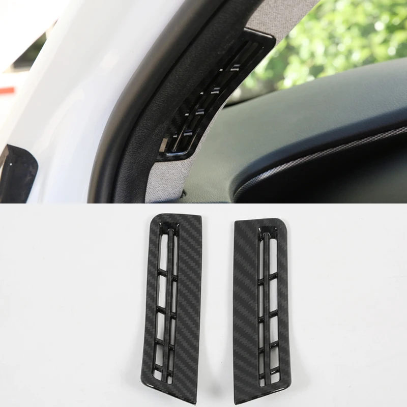 

Silver/Carbon Style ABS Car Accessories Front Interior A Pillar A/C Air Vent Cover Trim 2PCS For Hyundai Santa Fe (TM) 2019-2020