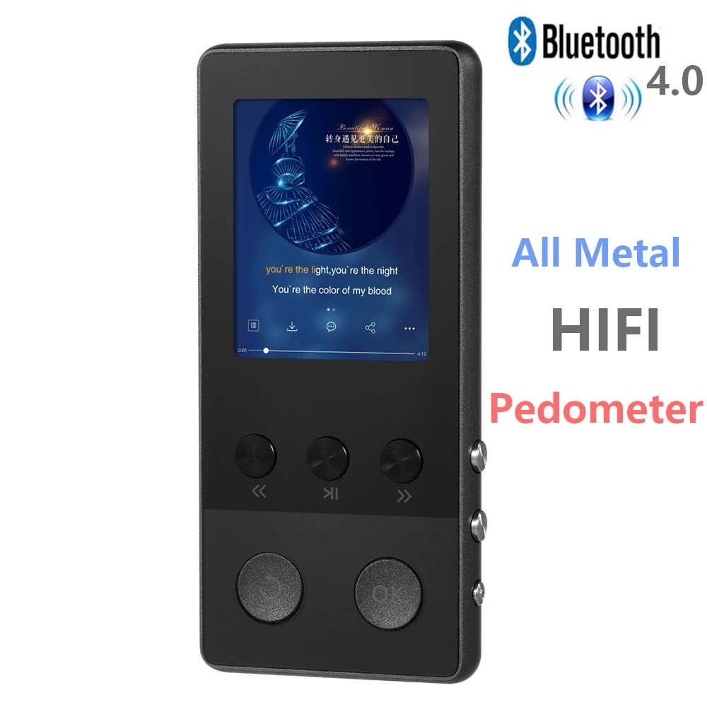 MP3 плеер с поддержкой Bluetooth Hi Fi 1 8 дюйма TFT экран ГБ диктофоном шагомером видео FM