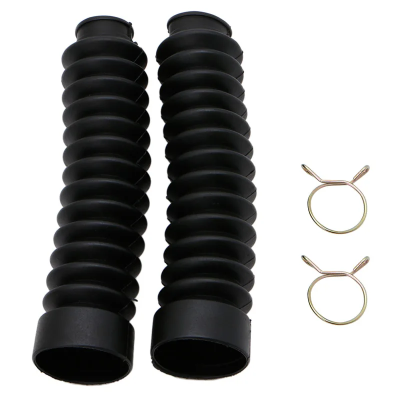 

2Pcs Front Fork Motorcycle Dust Cover Gaiters Boots Black Shock Absorber