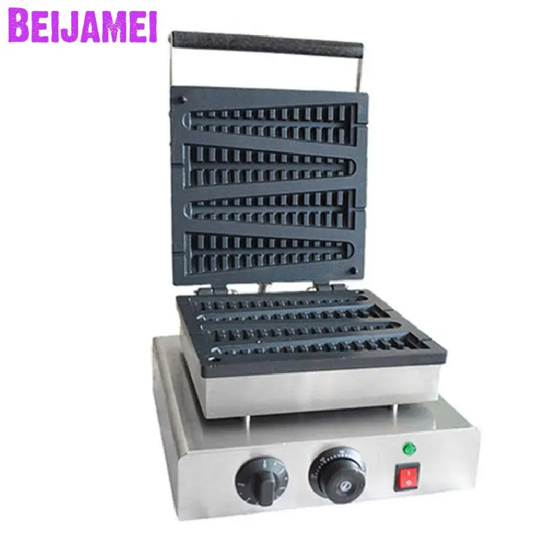 

BEIJAMEI High Quality Commercial Lolly Waffle Tree Cone Maker Machine 4 Pieces Lolly Waffle Making/Tree Shape Waffle Baker