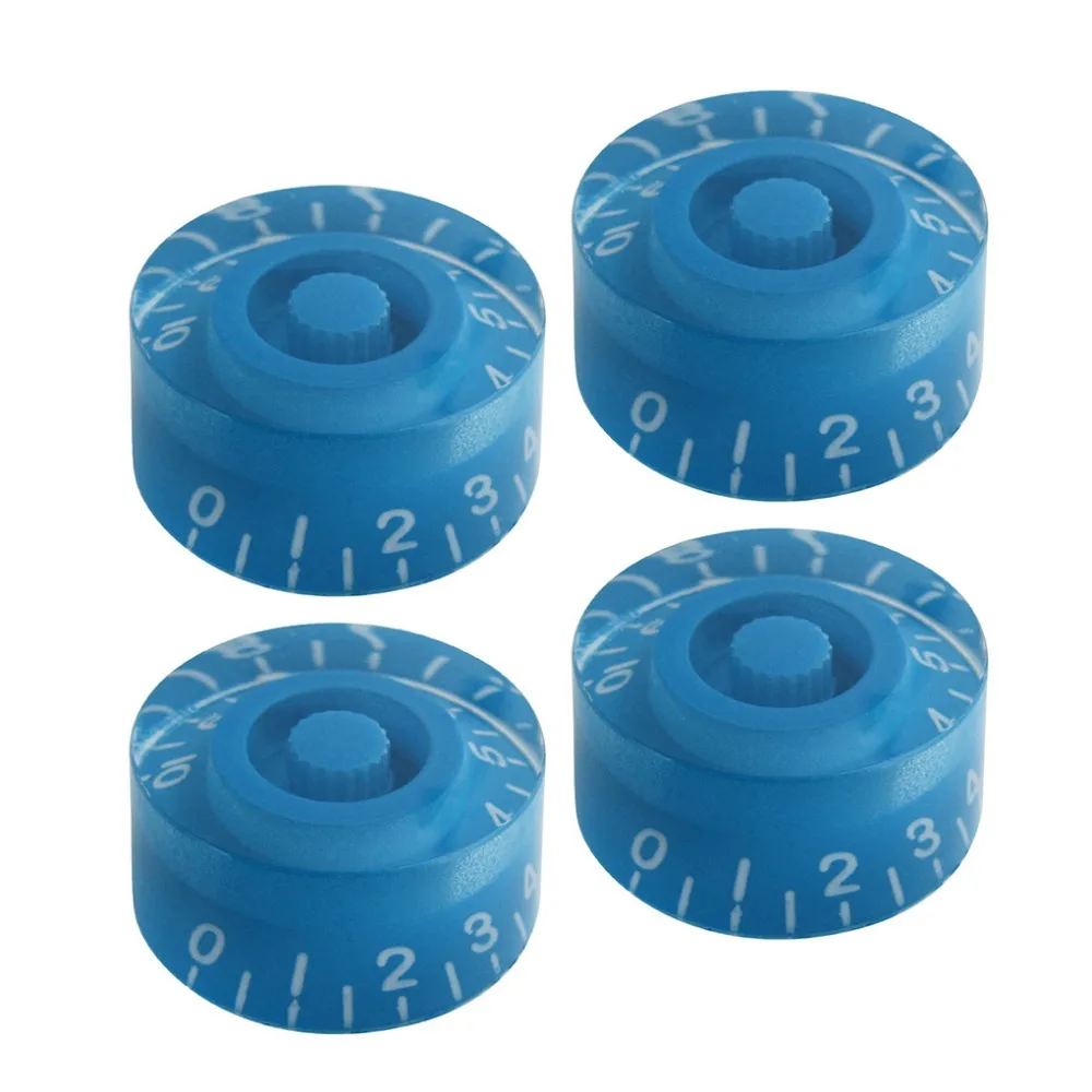 Buy NEW 4pcs Electric Guitar Knobs Blue with White