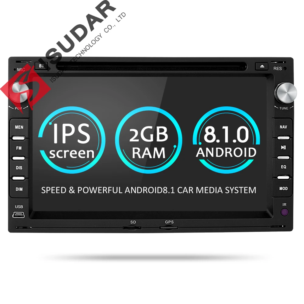 Kopen Isudar Auto Multimedia Speler Android 8.1 2 Din DVD Automotivo Voor VW Volkswagen GOLF POLO TRANSPORTER Passat b5 GPS Radio RAM 2g