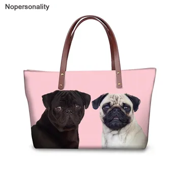 

Nopersonality 3D Cute Pug Dog Print Women Handbag 2019 High Quality Tote Bag Summer Beach Neoprene Shoulder Bags Sac A Mian