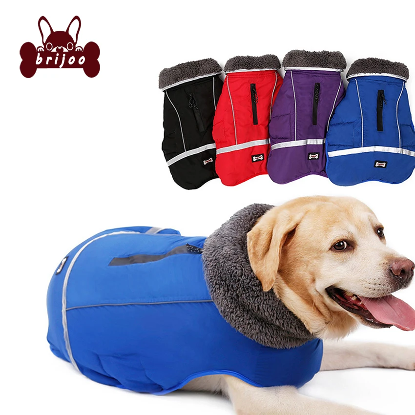 Dog Coat 4 Colors Waterproof Fleece Clothing for Small Medium Large Dogs Windproof Warm Winter Outdoor Jacket Reflective Outfit
