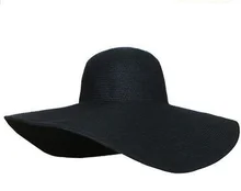 LNPBD hot 2017 Women s white hat summer black oversized sunbonnet beach cap women s strawhat