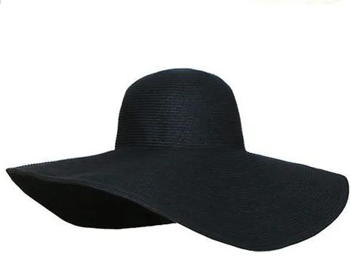 The wholesale hot 2016 Women s white font b hat b font summer black oversized sunbonnet