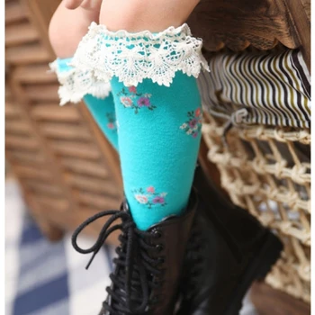 

Korean version of the cotton lace floral middle and small princess princess socks for girls baby socks