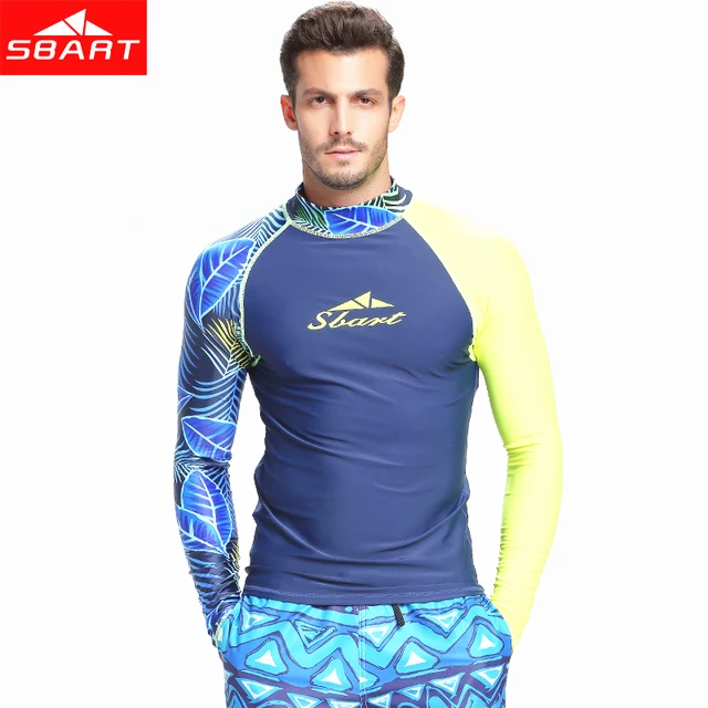 3XL Men Surfing Rash Guard Long Sleeve UV Protection Swim Surfing