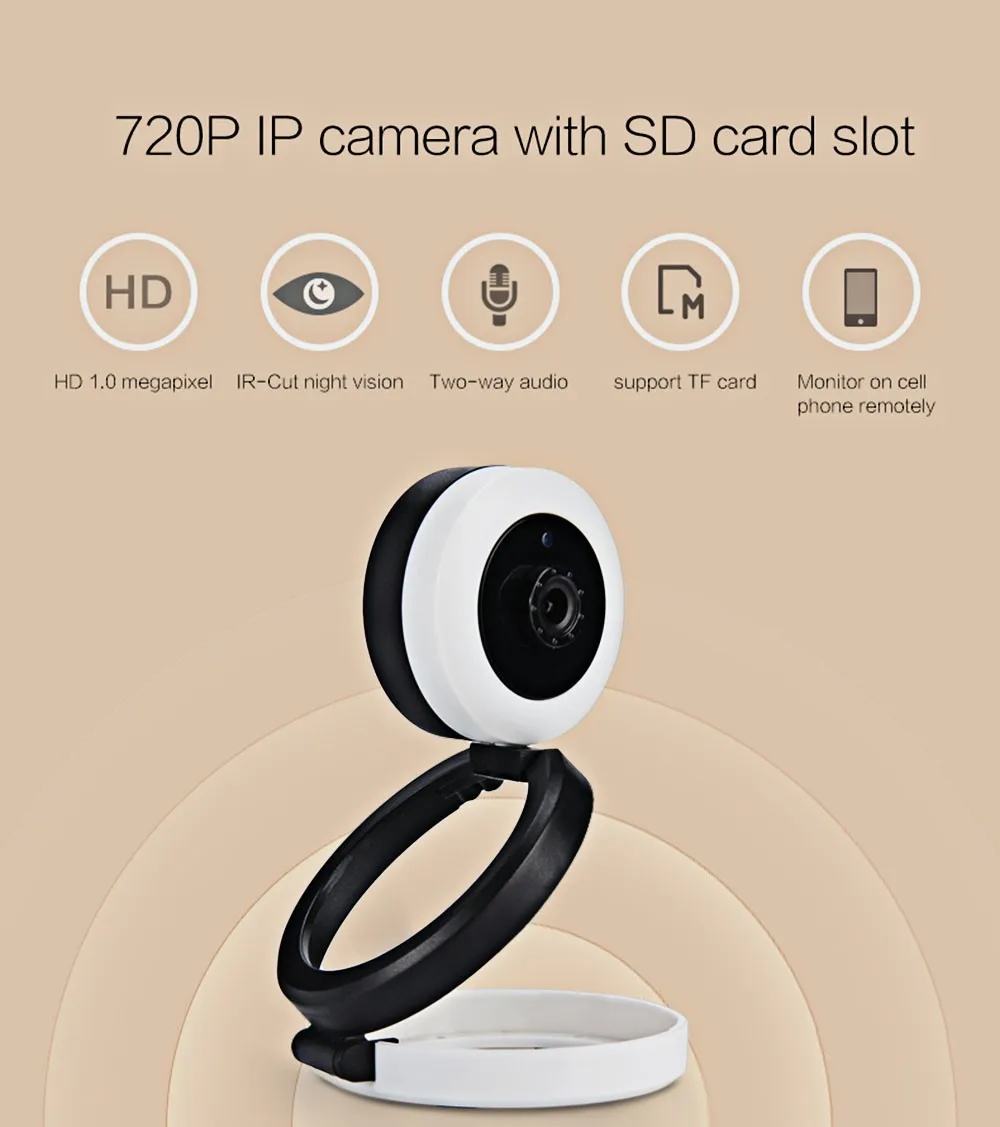 YobangSecurity 1.0MP Infrared Wireless Indoor 720P IP Camera Surveillance CCTV Baby For Home With SD Card Slot | Безопасность и