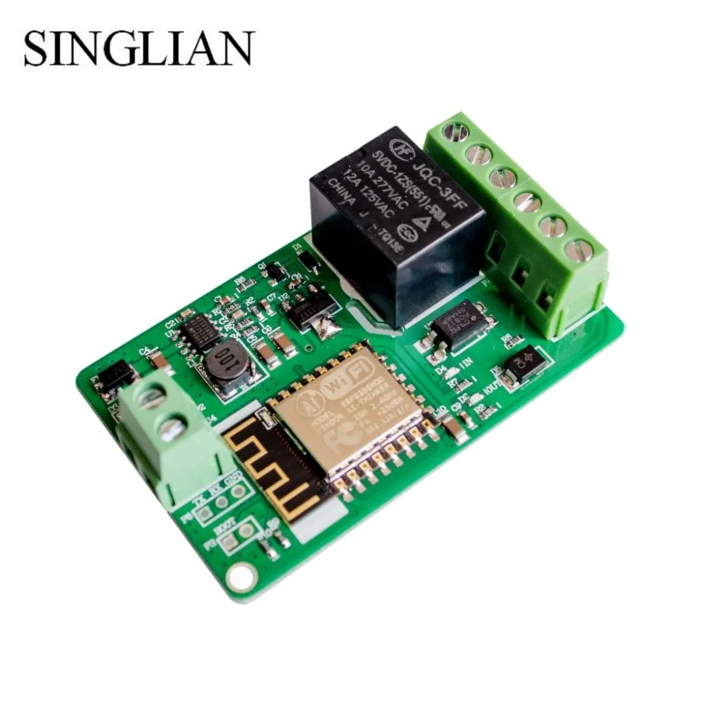 NEW 1PCS ESP8266 Relay Module 10A 220V Network Relay WIFI Module Input DC 7V~30V 4 Layers Board TVS Input Automatic Protection