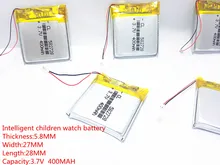 5pcs 3.7V 400mAh Rechargeable li-Polymer Li-ion Battery For Q50 G700S K92 G36 Y3 Children’s smart watches mp3 582728 602828