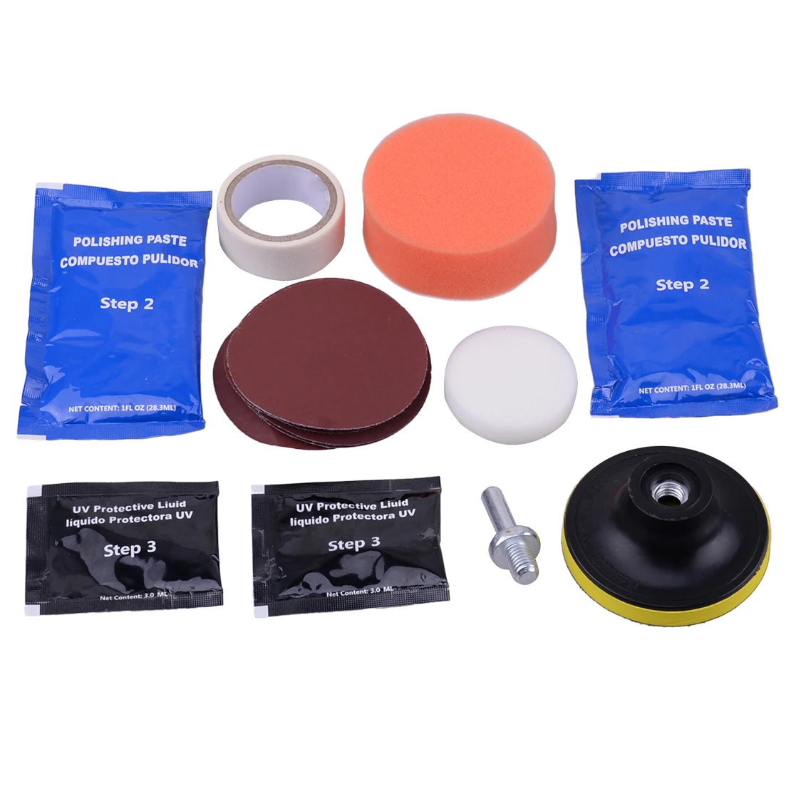 

CITALL Car Headlight Lens Polish Restoration Kit Restorer System Professional Polishing Cleaning Tool Kit