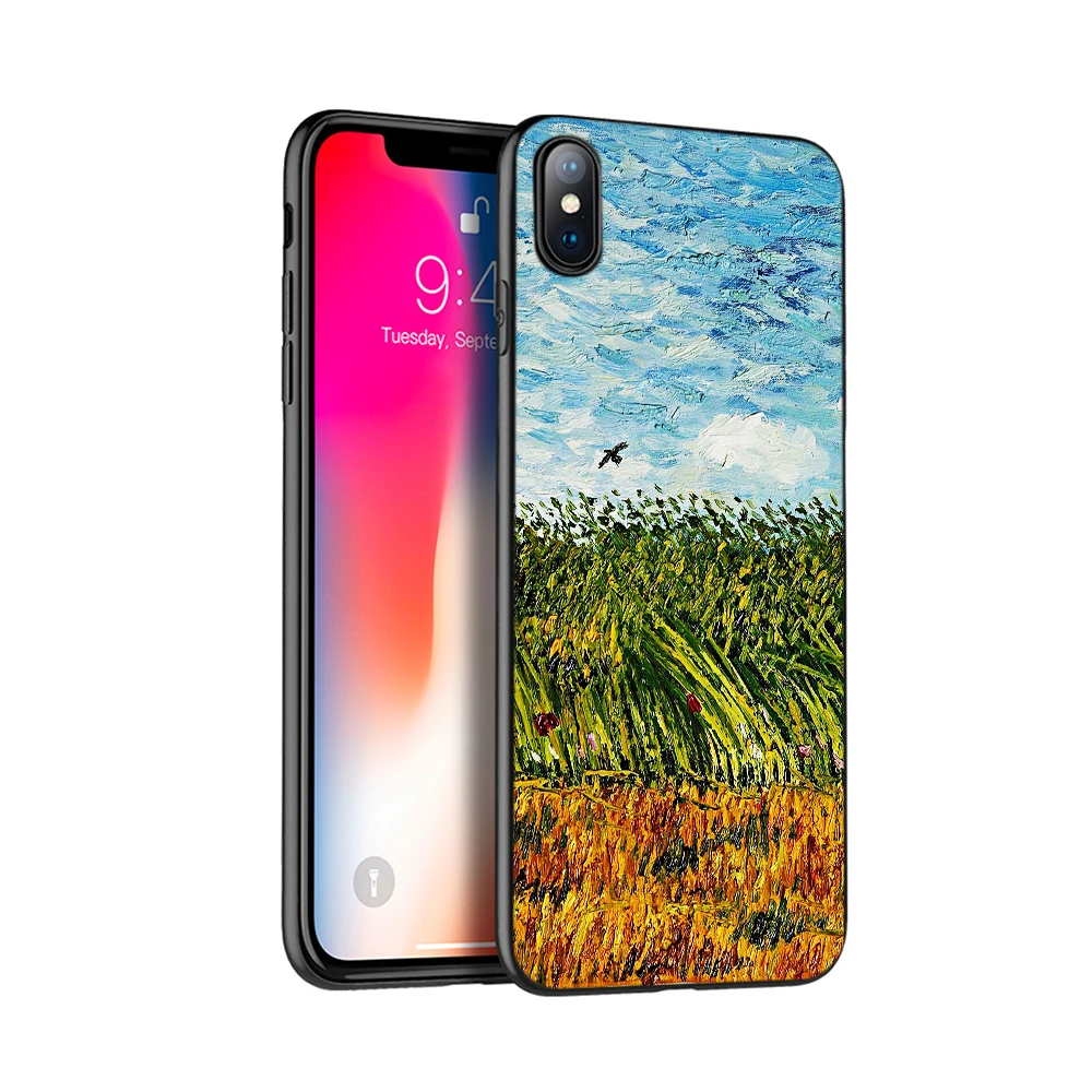 Чехол из ТПУ для iphone 5 черный силиконовый чехол 6 6s 7 8 plus x 10 XR XS 11 pro Max Van Gogh Tardis
