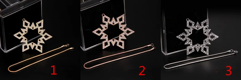 New Stars Car Ornaments Diamond Hexagram Stainless Snowflake Shape Metallic Auto Interior Ornaments Accessories For Women Girls